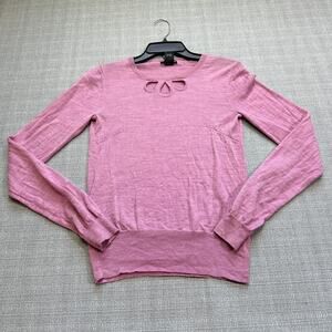 Vintage Club Monaco Sweater Womens Small Pink 100% Merino‎ Wool Cutout Feminine